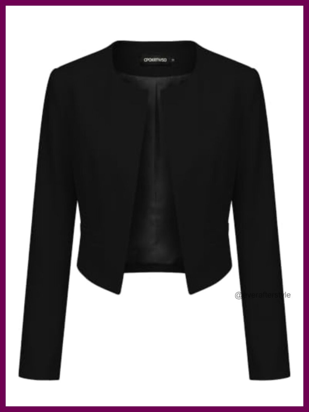 Cropped Collarless Blazer Business Casual Suit Jacket Fully Lined Slim Fit